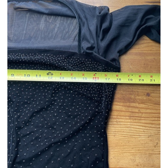 Bobbie Bee Top Blouse 16 Lace Black Velvet Sheer Beaded Whimsigoth Fairygoth y2K - Picture 10 of 16